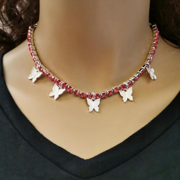 

chokers zhouyang tennis chain choker butterfly necklace for women luxury gold color out zircon chains trend jewelry wholesale kbn044, Golden;silver