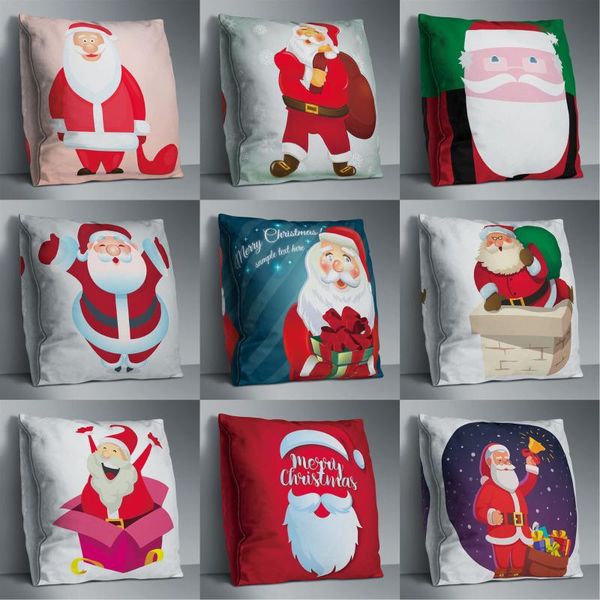 

cushion/decorative pillow father christmas double side print cushion cover polyester decorative for sofa seat soft throw case 45x45cm