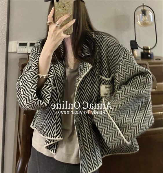 

women's jackets short jacket coat clothing autumn and winter knitted korean version thin, Black;brown