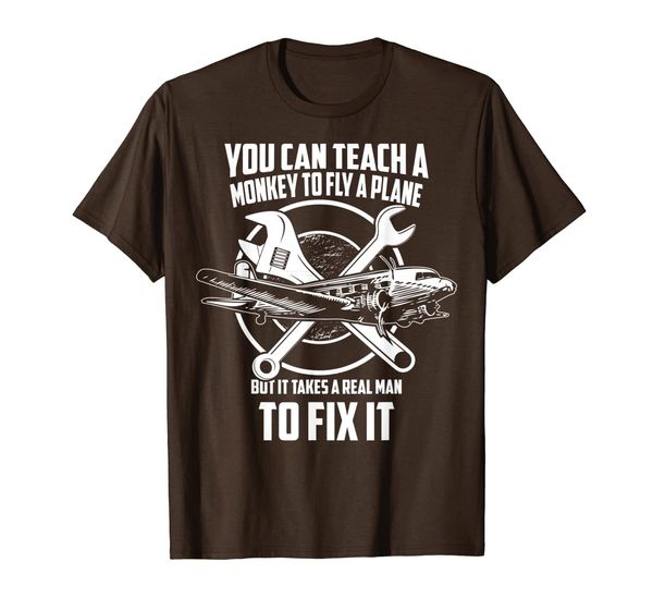 

airplane mechanic t-shirt - real man fix plane, White;black