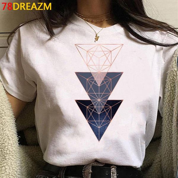 

women's t-shirt geometry summer female 2021 kawaii grunge plus size white t shirt tshirt graphic tees women
