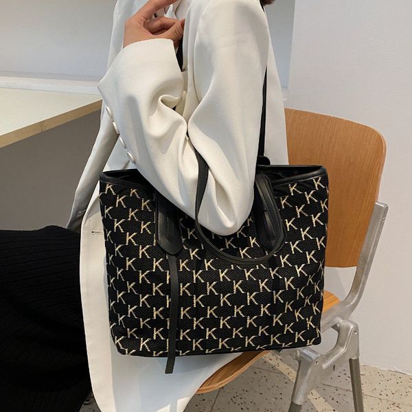 

shopping high-grade big bag for women 2021 new trendy large capacity canvas bag shopping bag all-matching student class tote