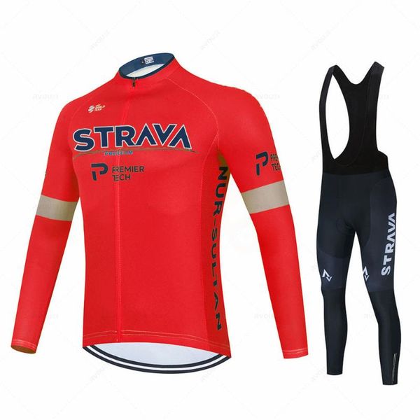 

racing sets strava pro team winter thermal fleece cycling clothing wear bike mtb jerseys men's jersey, Black;blue