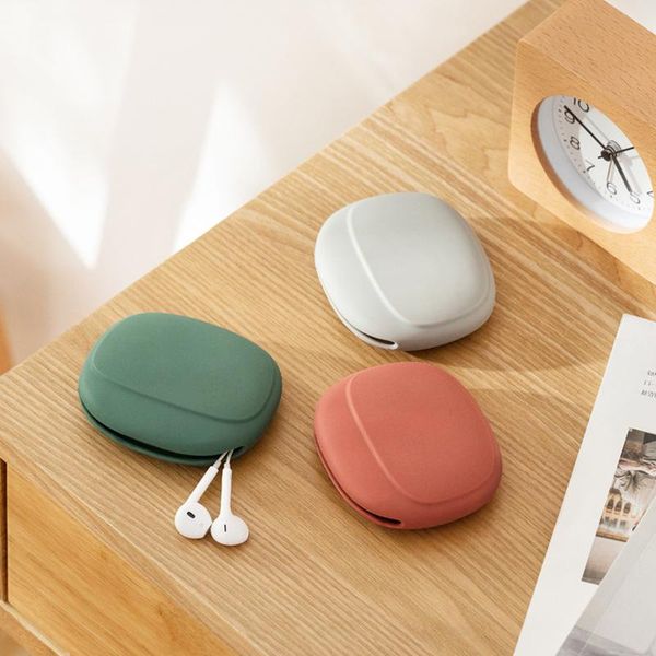 

storage bags portable data cable headphone box simple mobile phone organizing bag silicone cute coin purse