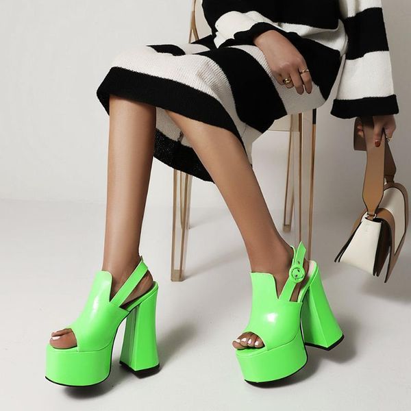 

sandals karin shoes heels women gothic style plus size 35-46 back strap hoof heel platform party open toe 77ya, Black