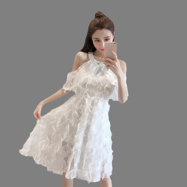 

will see casual korean women plus size dressed up neck neck-less black feathers chiffon women's dress lq88 s7ba, Black;gray