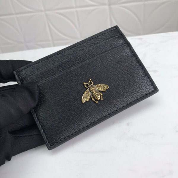 

2021 fashion designers wallets luxurys mens women leather bags classic bee tiger snake letters purses original box digram card holder 436022, Red;black