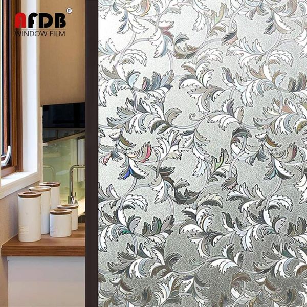 

window stickers rainbow effect film stained glass self adhesive tint privacy uv protective sticker for home color leaf