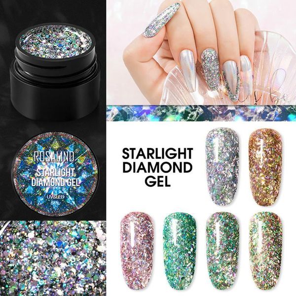

nail diamond gel sequin glitter bright painting soak off uv led varnish1, Red;pink