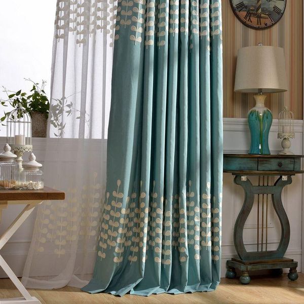 

cotton embroidery curtains for living room bedroom versatile pastoral style embroidered curtain window treatment home decoration & drapes