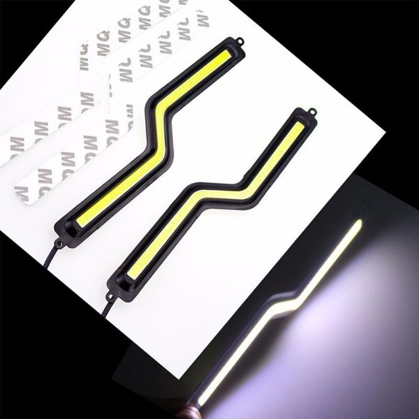 

working light optional color 2 pieces led cob z shape car drl driving daytime running lamp 12v ultrathin waterproof fog white#275738