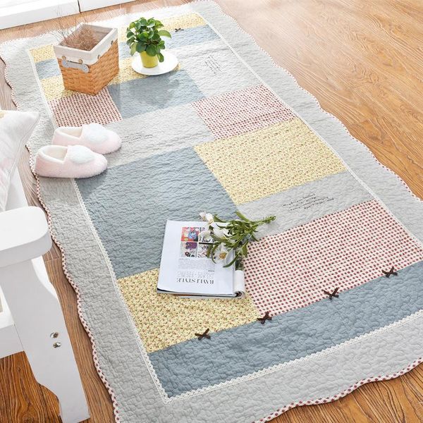 

patchwork cotton carpet for living room decor machine quilted anti slip floor mat entrance doormat bedroom rugs and carpets
