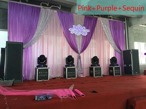 

party decoration 3x6 meters ice silk 60d wedding stage background drapery
