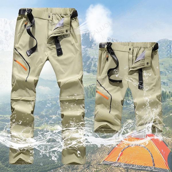

men spring autumn outdoor lightweight quick-drying pants 2021 men's summer thin hiking trousers detachable slim stretch, Black