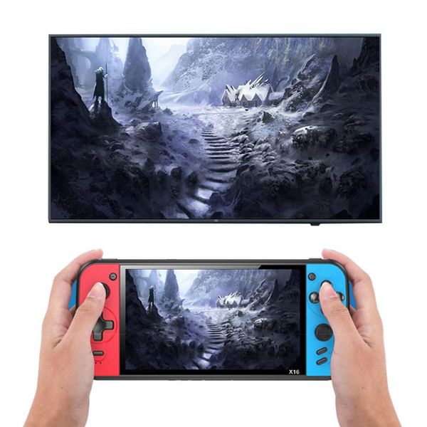 

types red + blue portable 6.5 inch large screen gba fc nes games handheld players game