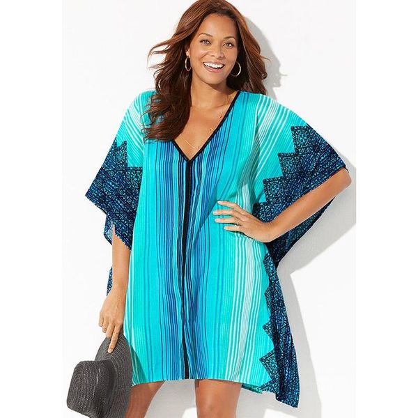 

women's swimwear plus grÃ¶Ãe badeanzug cover up tunika fÃ¼r strand sarong bademode druck frauen casual lose kleid pareo kaftan klei, White;black