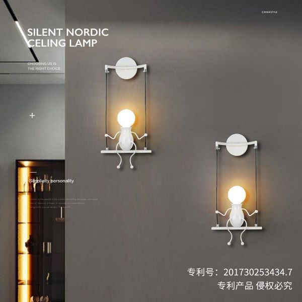 

creative personality villain wall lamp simple modern living room study children's decoration staircase iron