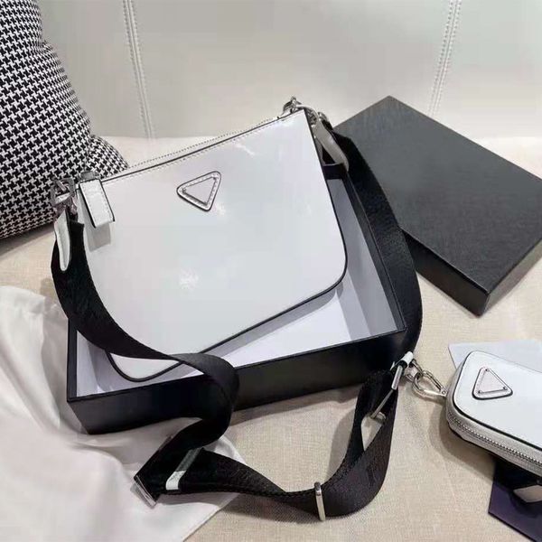 

luxury women's three-in-one shoulder bags fashion smooth patent leather all-match small square bag designer portable messenger bag