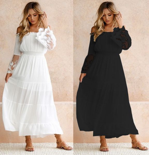 

women's dresses summer one ne lace patchwork, Black;gray