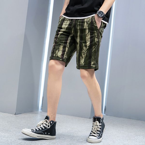 

shorts colorful men's casual capris summer trend youth hip hop flower pants elastic thin, White;black