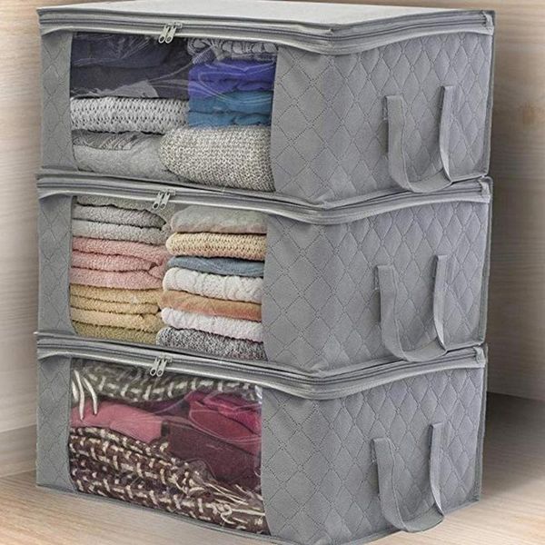 

clothing & wardrobe storage 3 clothes quilt bag blanket closet sweater organizer box sorting pouches cabinet container travel home dropship