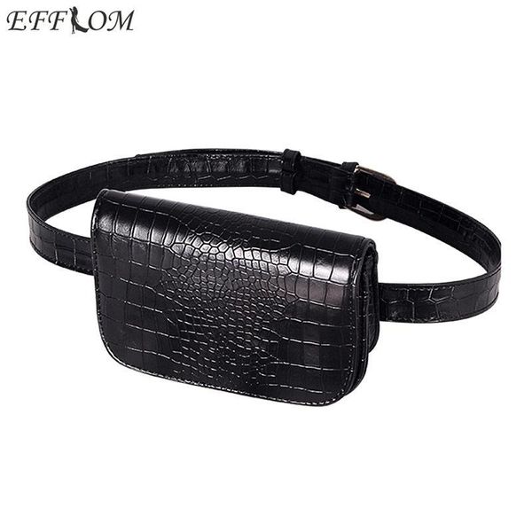 

waist bags vintage bag women pu leather fanny pack alligator pouch woman travel belt wallets ladies fit 5.5 inches phones