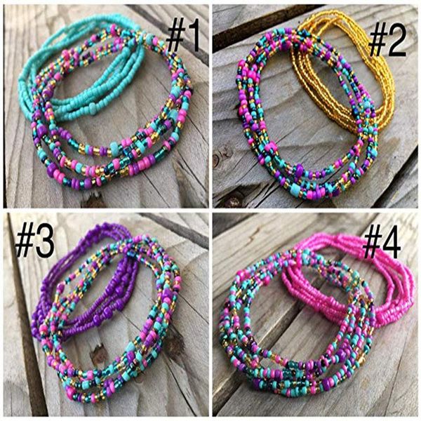 

2021 new double waist chain bikini chain summer beach fashion body jewelry rice bead waist chain fast ship 1a, Silver