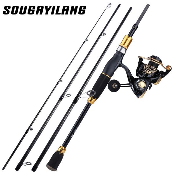 

sougayilang spinning rod reel combo 1.8m 2.1m 4 section carbon fishing and 12+1bb kit