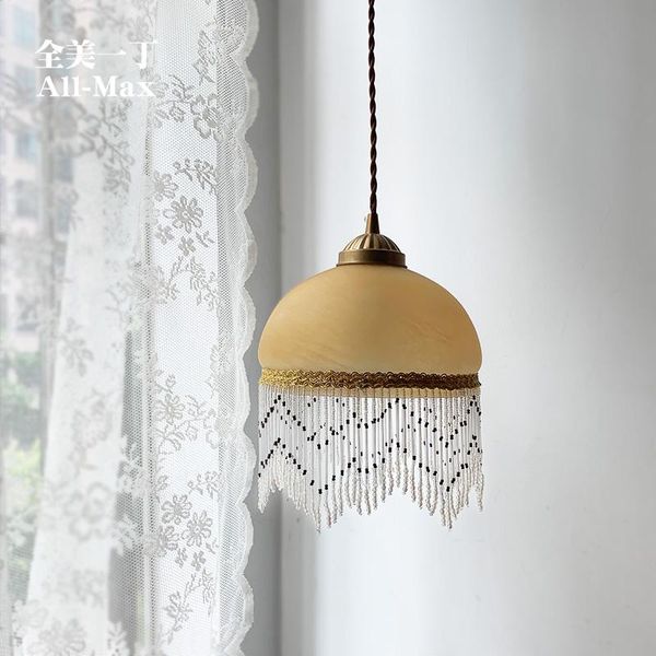 

pendant lamps retro western antique brass tassel bedside balcony chandelier