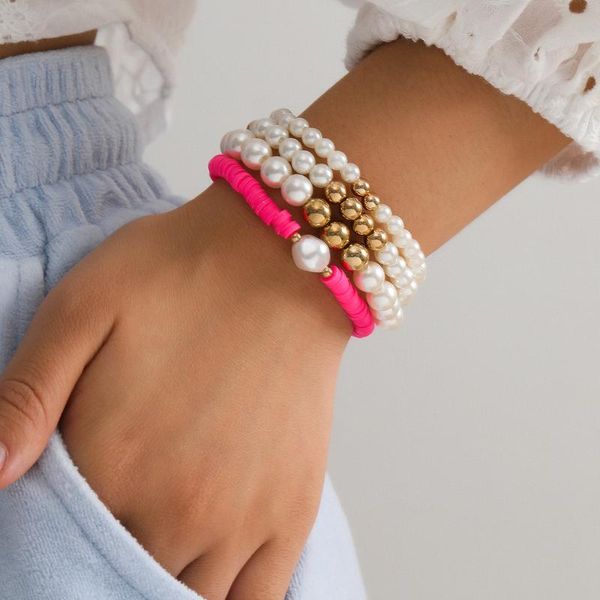

beaded, strands natural freshwater pearl bracelets for women simple mixed bead set bracelet femme hand adornment girl jewelry, Black