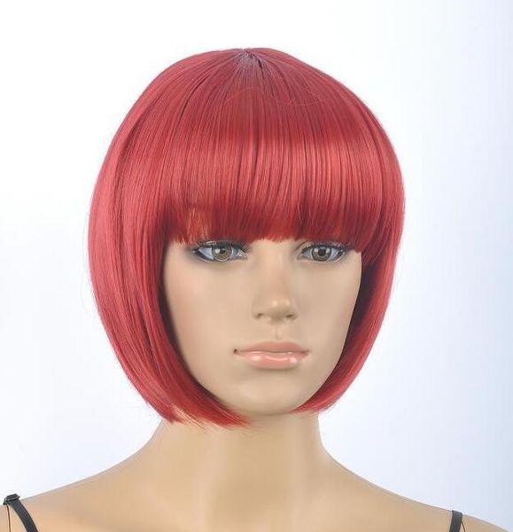 Nuove parrucche naturali naturali rosse brevi da donna sexy