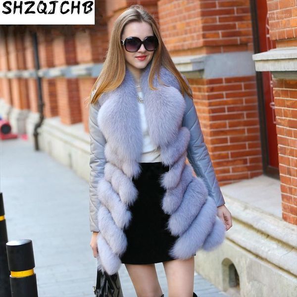 

genuine leather jacket women down winter real fur coat korean long sheepskin x241400mym18 women's & faux, Black
