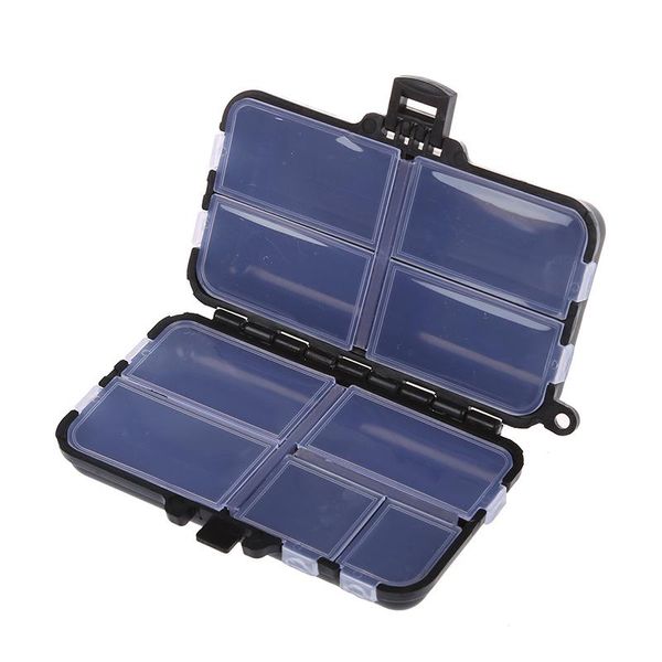 

fishing tackle box spinner bait minnow 9 compartments black accessories