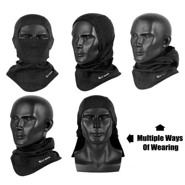 

thermal warmer face mask wind-proof cycling neck motorcycle under helmet lining caps ultimate retention hat & masks, Black