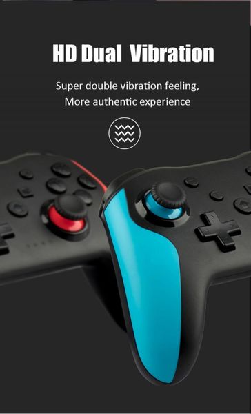 

wireless bluetooth 4.0 gamepad vibration non-slip controller sweat proof joypad with turbo 8m transmission for n-switch android game control