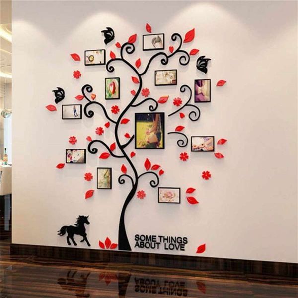 3D acrilico poice po alto wallpaper home decor wall sticker albero per soggiorno TV sfondo arte adesivi PO fotogramma 210929