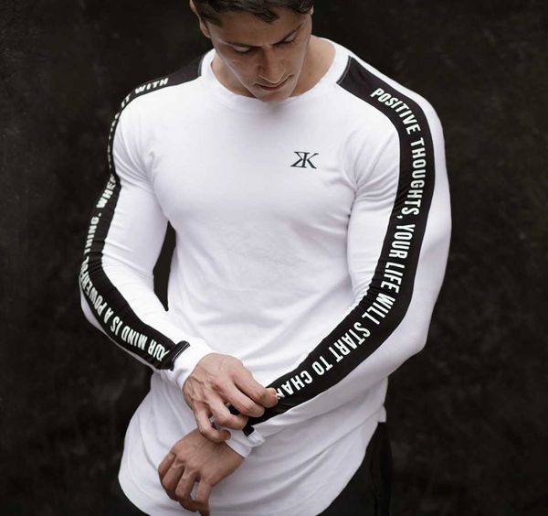 

muscle brothers leisure sports long sleeve t-shirt men's outdoor jogging fitness yoga exercise fitness fast drying clothes, Black