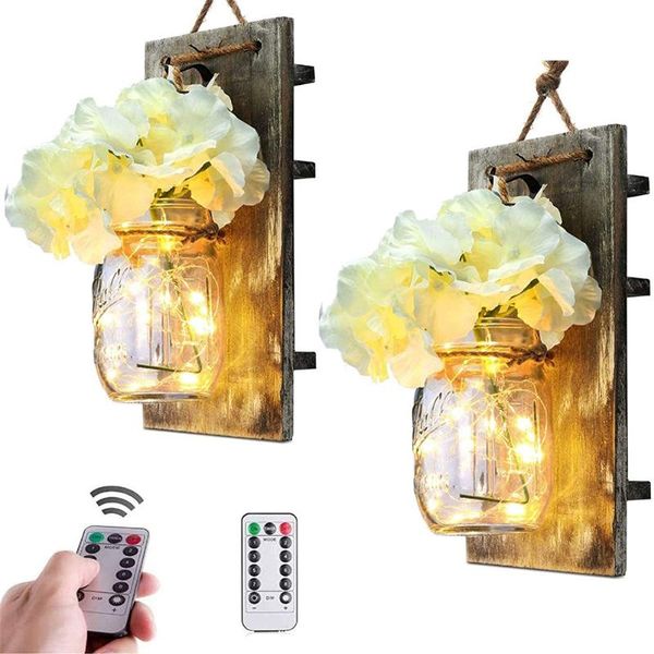 

outdoor wall lamps led mason pot light with remote control hanging lamp home garden courtyard decoration yard art craft