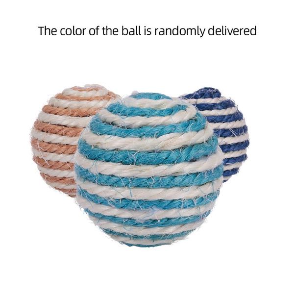 

cat toys toy sisal ball 5cm scratch chew interactive for pet playing rattle eva cats