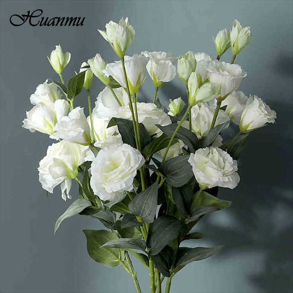 

decorative flowers & wreaths 1pc european artificial flower 3 heads silk fake eustoma gradiflorus lisianthus xmas wedding party home 12 colo