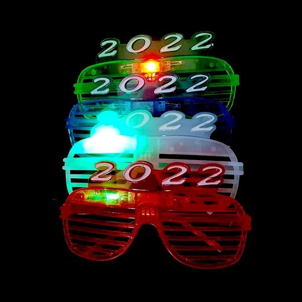 

party decoration light up christmas year's eve number 2022 led flash glasses luminous blind prom glow night club bar