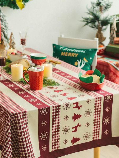 

table cloth year gift christmas elk waterproof tablecloth rectangular tea