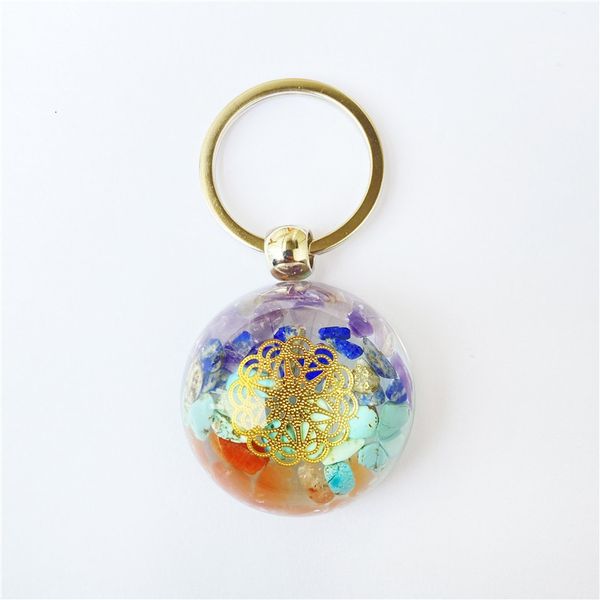 

key rings orgonite chakela ogan energy key chain ornament diy, Slivery;golden