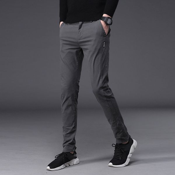 

summer 2021 casual pants men's straight youth slim korean business, Black
