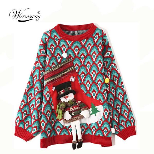 

women's sweaters winter knitting christmas snowman sweater peacock pattern stitching long sleeve jumper round neck fashion pullovers wo, White;black