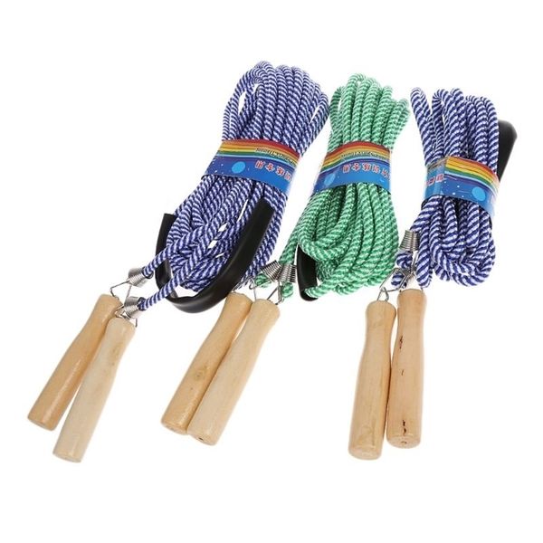

jump rope wooden handle skipping 5m 7m 10m gym school group multi person jumping fitness equipment 220310
