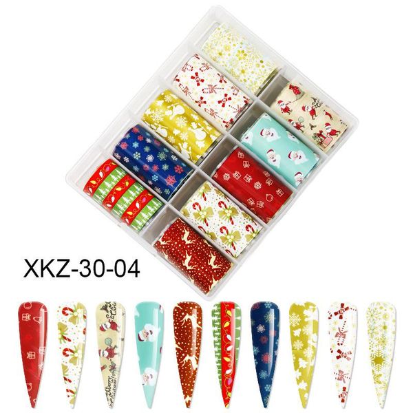 

nail art kits 10pcs/box christmas halloween transfer foil pumpkin snowflake candy paper laser flower star decoration