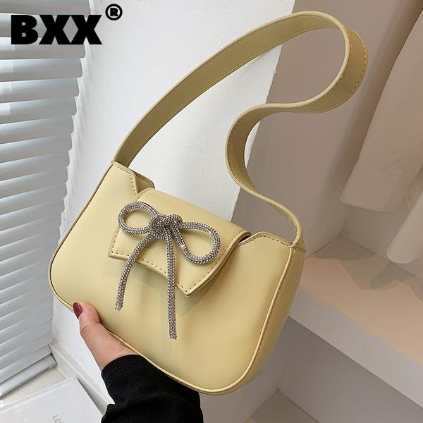 

evening bags [bxx] simple bowtie solid color pu leather for women 2021 summer shoulder bag trending luxury hand hs798