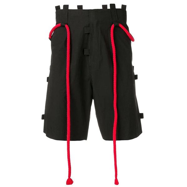 

men's shorts summer red rope sewing line fashion youth city casual plus-size, White;black