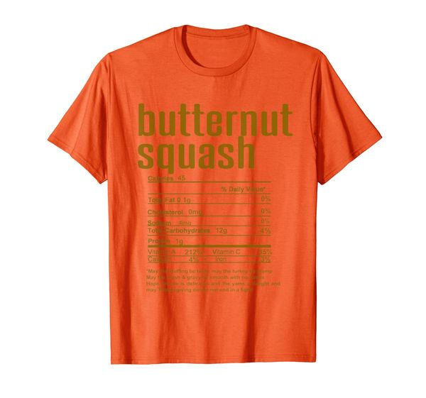 

Thanksgiving Butternut Squash Nutritional Facts T-Shirt, Mainly pictures